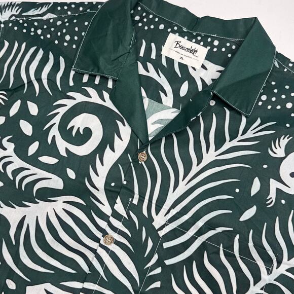 NEW Boozelele Men's Predator Tiger Print 100% Cotton Cuban Collar Shirt  Size XL - Picture 7 of 9